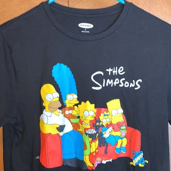 EUC Men’s Old Navy “The Simpsons” themed black s/s tshirt - size S - Picture 2 of 4